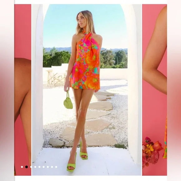 Show Me Your Mumu Jasmine Tie Mini Dress in Miss Malibu size Large - Picture 1 of 8